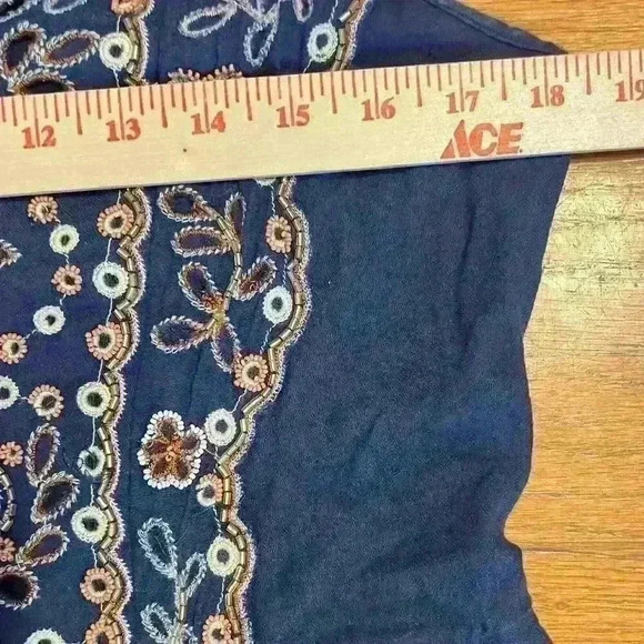 Anthropologie Putomayo Shift by Vanessa Virginia Size Medium Beaded Embroidered - Picture 8 of 9